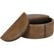 Borelli 17.25 inch Tobacco Tan / Autumn Chestnut Wheeled Storage Ottoman